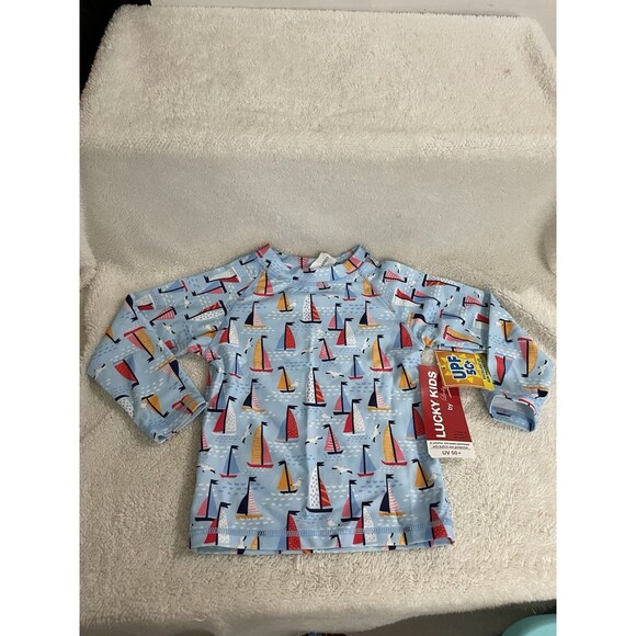 Lucky Kids Kids Swim Shirt UV 50+ Unisex 1-2 Yo - Picture 1 of 4